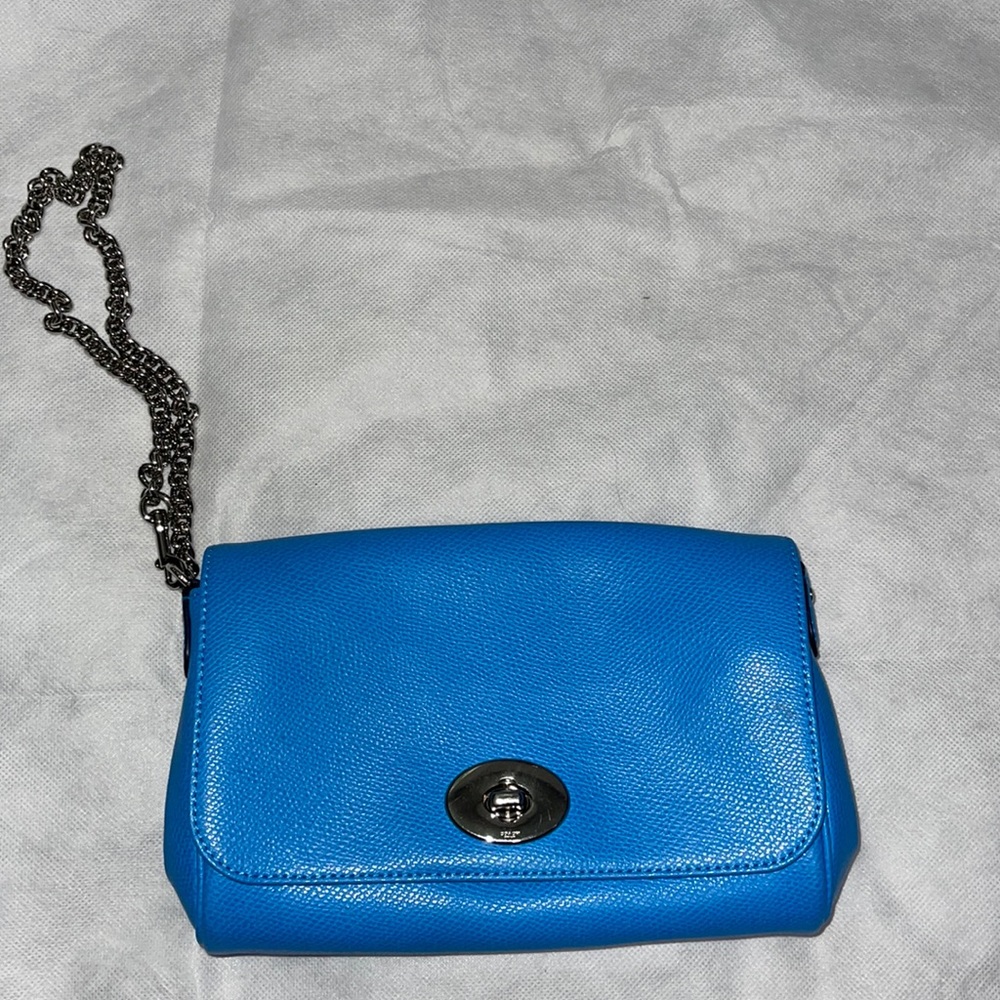 Electric blue Coach purse, authentic!